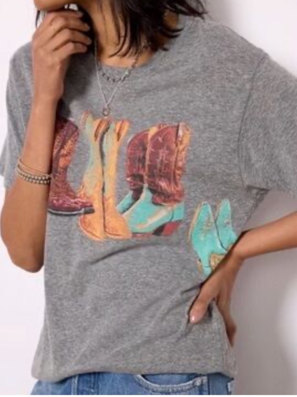 Daydreamer Kick Off Your Boots Tee Grey Size Medium